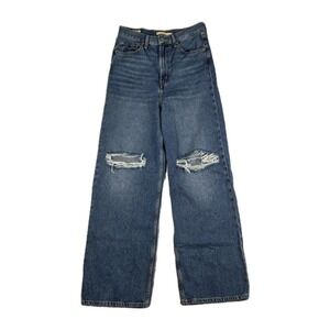 Levis Premium Jeans Womens Size 28 High Loose Baggy High Rise Distressed Denim
